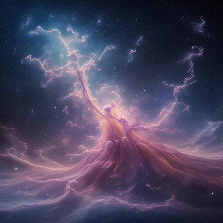 Abstract image of lightning in space. Fantasy fractal texture. Digital art. 3D rendering.の素材