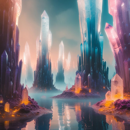 Fantasy alien planet. 3D rendering. Computer digital drawing.の素材