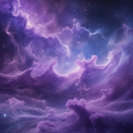 Purple nebula in outer space. Abstract fractal background.の素材
