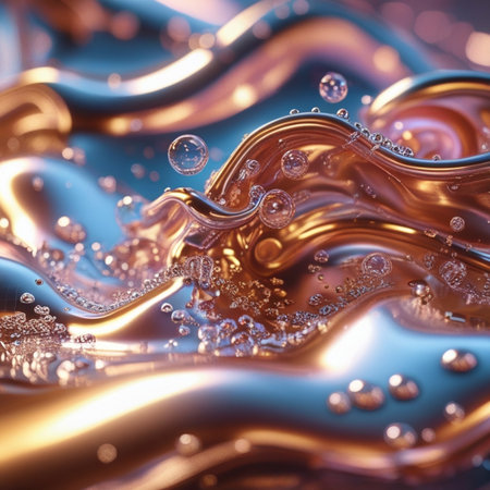 Abstract background of liquid gold. 3d rendering, 3d illustration.の素材
