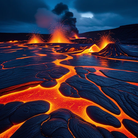 Kilauea volcano in Hawaii Volcanoes National Park.の素材