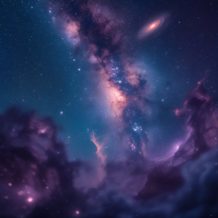 Space background with nebula and stars. Elements of this image furnished by NASAの素材