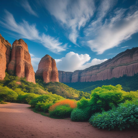 Colorful summer landscape in Meteora, Thessaly, Greeceの素材