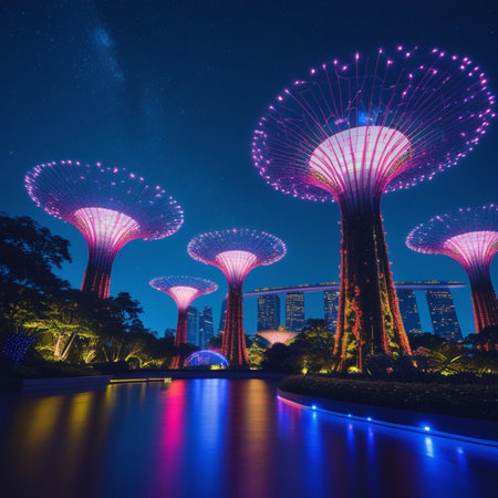 Supertree Grove at Gardens by the Bay in Singaporeの素材