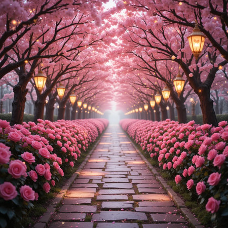 Cherry blossoms in full bloom in Hanoi, Vietnamの素材