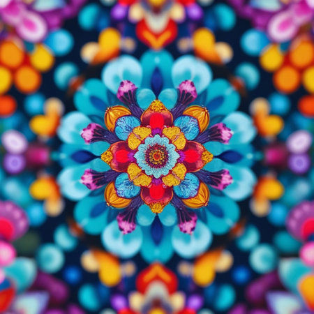 Kaleidoscope of color with beautiful ornamental - Thorough background.の素材