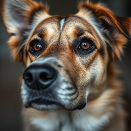 Portrait of a dog with big eyes. Close-up.の素材