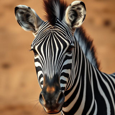 Portrait of a zebra (Equus quagga)の素材