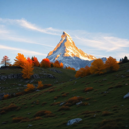 Matterhorn peak in autumn, Swiss Alps, Zermattの素材