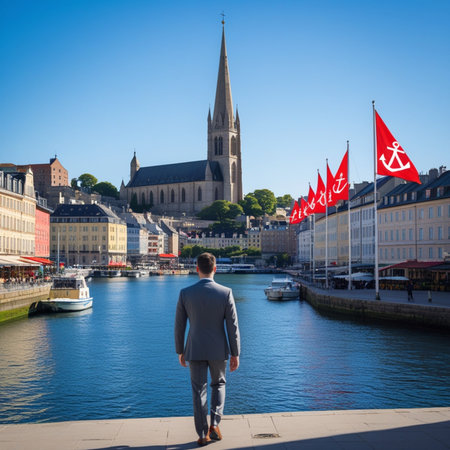 Tourist in the center of Stockholm.の素材