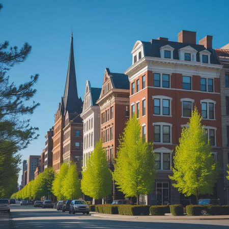 Buildings in the city of Boston, Massachusetts, USA. It is the third largest city in the United States.の素材