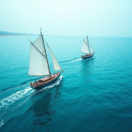 Sailing boat in the sea. Luxury yachts.の素材