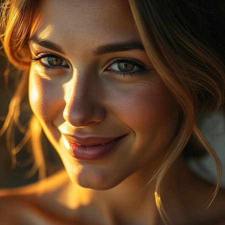 Portrait of a beautiful young woman with bright make-up.の素材