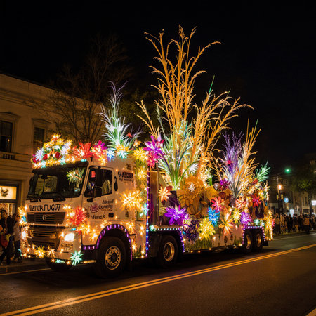 Christmas lights on the streets of Barcelonaの素材