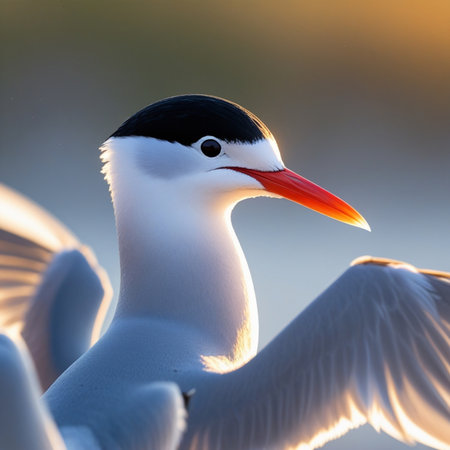 Close-up of a Common Tern (Sterna hirundo)の素材