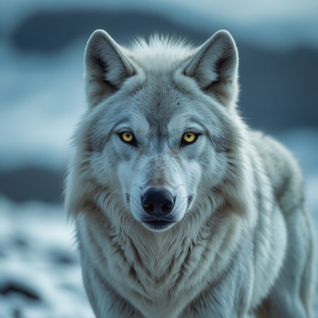 Portrait of a gray wolf (Canis lupus)の素材