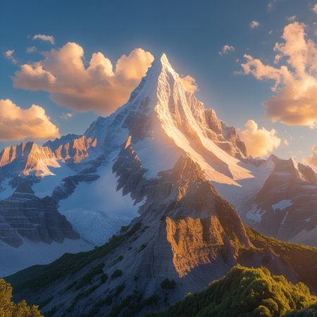 Beautiful sunset in the mountains of Patagonia, Argentina.の素材