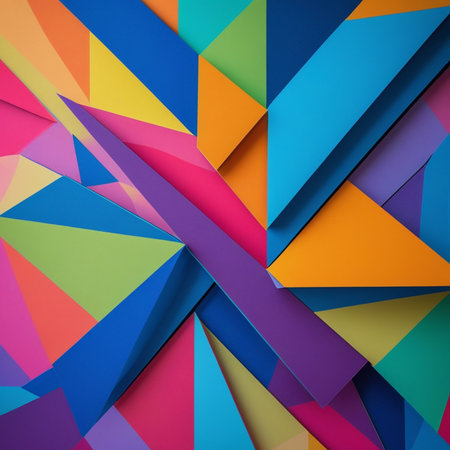 Abstract background with multicolored paper layers. 3d render illustrationの素材