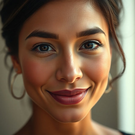 Portrait of a beautiful woman with make-up and hairstyleの素材