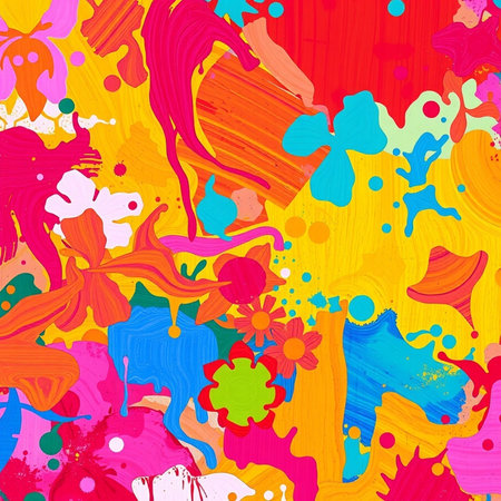 Seamless pattern with watercolor blots and splashes.の素材