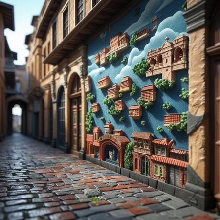 Traditional houses in the center of Milan.の素材