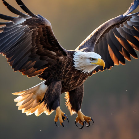 Bald Eagle (Haliaeetus leucocephalus) in flightの素材