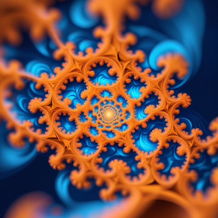 abstract fractal. Fractal art background for creative design. Decoration for wallpaper, desktop, poster, cover booklet. Print for clothes, t-shirt. creative illustration for designの素材