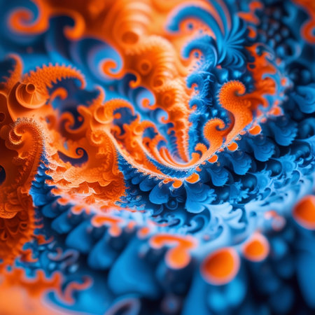 abstract fractal. Fractal art background for creative design. Decoration for wallpaper, desktop, poster, cover booklet. Print for clothes, t-shirt. creative illustration for designの素材