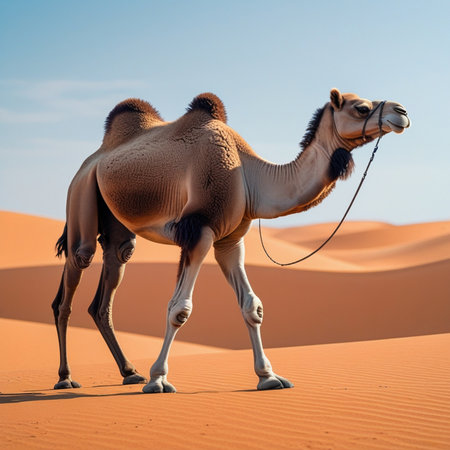 Camels in the Sahara desert, Morocco, Africa. Dromedaryの素材