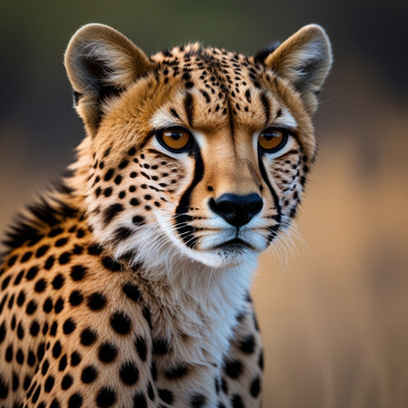 Close-up portrait of cheetah in the Okavango Delta, Botswana.の素材