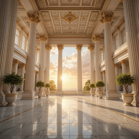The interior of the White Palace in Abu Dhabi, United Arab Emiratesの素材
