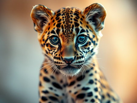 Portrait of a leopard in the wild. Animal portrait.の素材