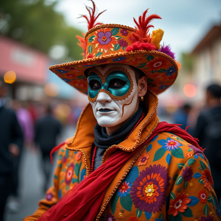 The Carnival at Basel (Basle - Switzerland) in the year 2015. The picture shows some costumed people.の素材