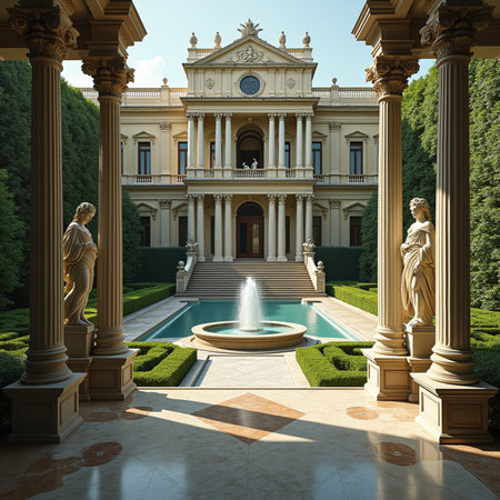 Villa Pamphili in the park of Versailles, Franceの素材