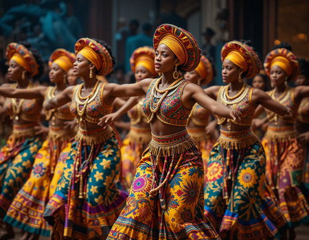 Unidentified women in traditional costume at the Kolkata Flower Festival.の素材