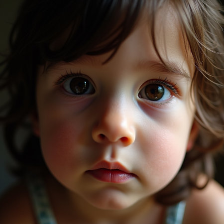 Portrait of a little girl. Close-up. Selective focus.の素材