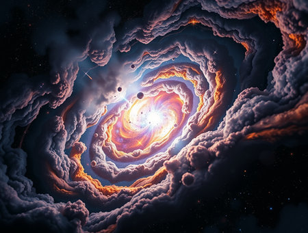 Cosmic space and stars, science fiction wallpaper. Beauty of deep space.の素材