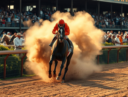 The winner of the Equestrian World Championships at Gardet.の素材