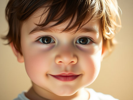 Portrait of a cute little boy. Close-up portrait.の素材