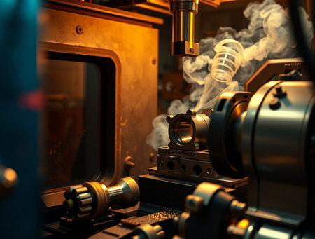 The CNC machining center. The hi-precision machining process.の素材