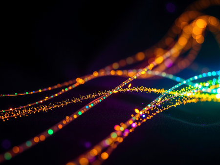 abstract background with colorful bokeh defocused lights and shadowの素材