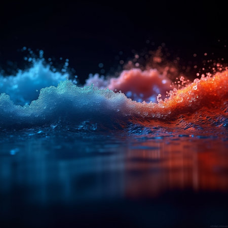 Abstract water background with splashes and ripples. 3d renderの素材