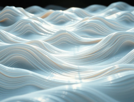 abstract white wavy background. 3d rendering, 3d illustration.の素材