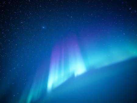 Northern lights in the night sky, Aurora borealis, northern lightsの素材