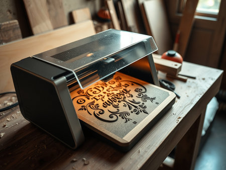 Close-up of a coffee machine on a table in a coffee shopの素材
