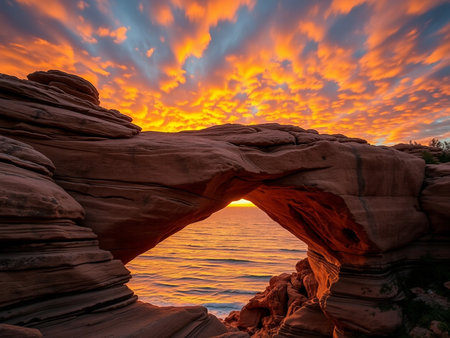 Sunset in Arches National Park, Utah, United States.の素材