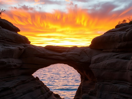 Sunset at Lake Powell in Arizona, United States of America.の素材