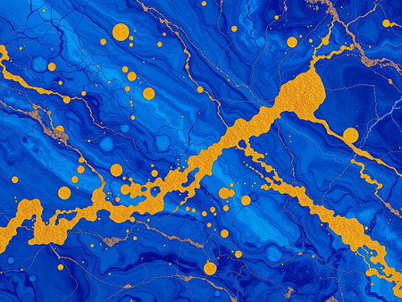 Marble abstract acrylic background. Marbling artwork texture. Agate ripple pattern. gold powder.の素材