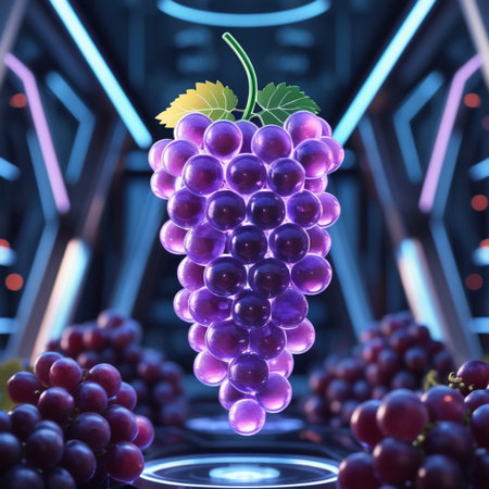 Grapes in the shape of a grapevine. 3d renderingの素材