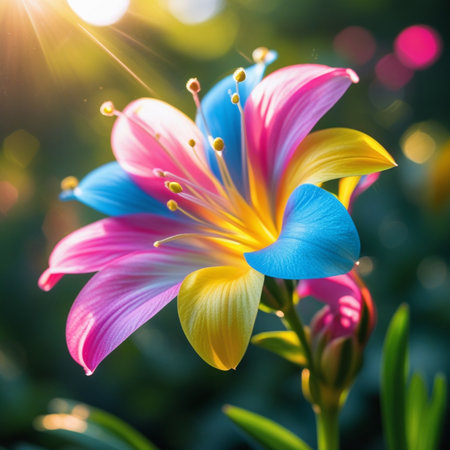 Beautiful flower in the garden on sunny day. Nature background.の素材